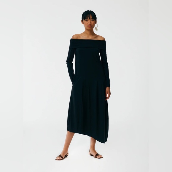 Tibi / Off The Shoulder T-Shirt Dress Black size 2 - Picture 7 of 12